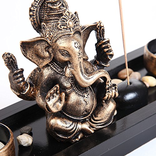 London Boutique Elephant Head Ganesha Ornament Statue Candle Holders G ...