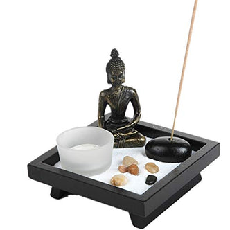 Feng Shui Tabletop Zen Garden Buddha Rock Rake Sand Candle Incense Burner Home Decor Gift (KT00034) USAMJTABLE - View #5