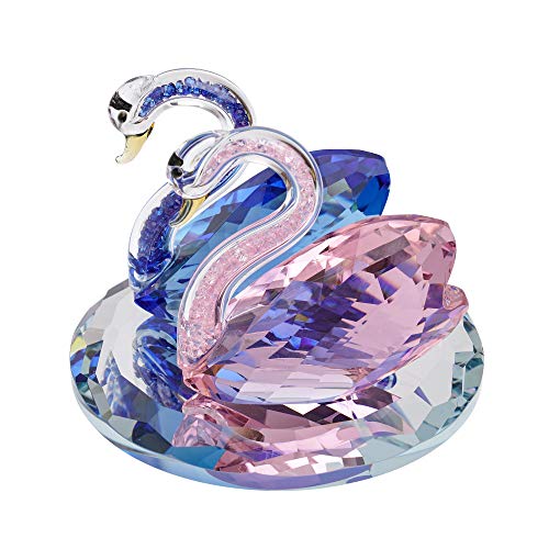 London Boutique Crystal Blue Pink Swan Wedding Couple Anniversaries Gift Present in White Gift Box