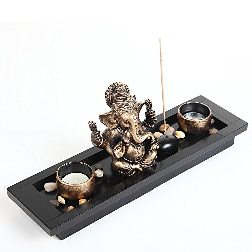 London Boutique Elephant Head Ganesha Ornament Statue Candle Holders G ...