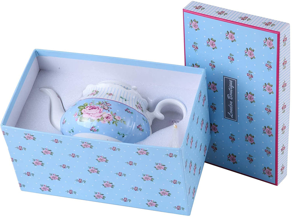 London Boutique Porcelain Teapot Sets Teapot Sugar Bowl and Cream Milk